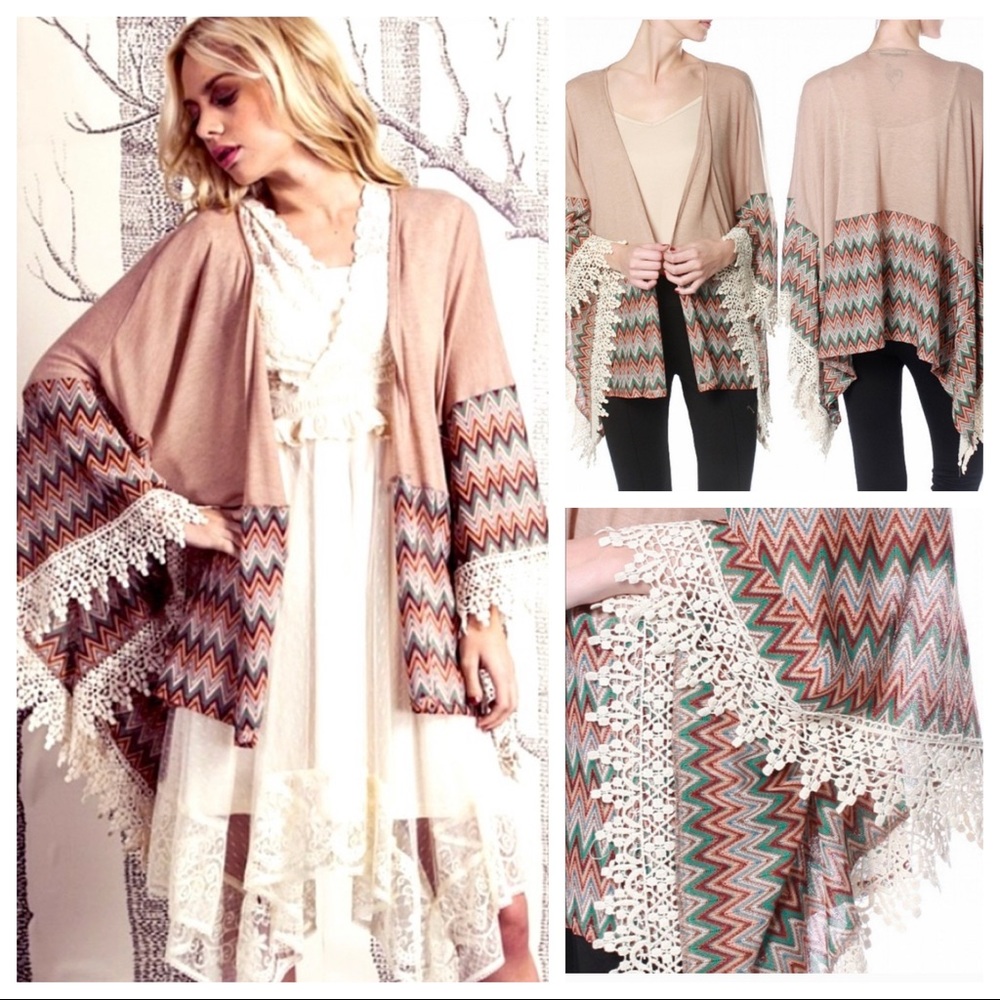NEW Boutique Brand | Handmade Crochet Trim Cardigan